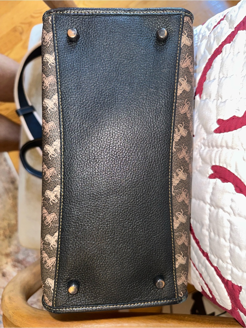 Coach Brown and Black Signature Horse & Carriage Tote - Picture 7 of 7